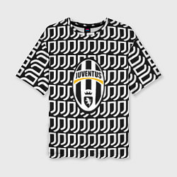 Женская футболка оверсайз Juventus pattern fc