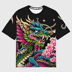 Футболка оверсайз женская Irezumi - Japanese dragon ai art, цвет: 3D-принт