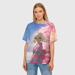 Футболка оверсайз женская Сиэми Морияма - Синий экзорцист, цвет: 3D-принт — фото 2