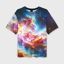 Женская футболка оверсайз The cosmic nebula