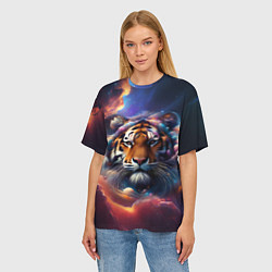 Футболка оверсайз женская Космический лев, цвет: 3D-принт — фото 2