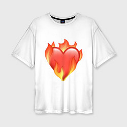 Футболка оверсайз женская Сердце в огне эмодзи, цвет: 3D-принт