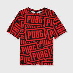 Женская футболка оверсайз PUBG pattern games