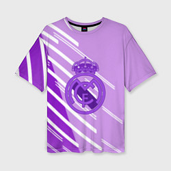 Футболка оверсайз женская Real Madrid текстура фк, цвет: 3D-принт