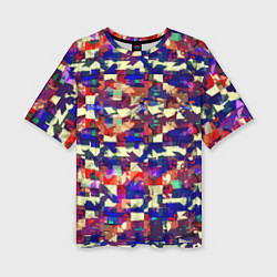 Женская футболка оверсайз Разноцветные осколки стекла