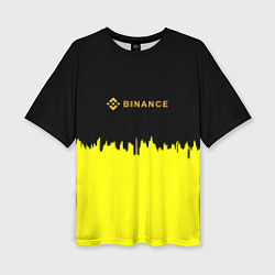 Футболка оверсайз женская Binance биржа краски, цвет: 3D-принт