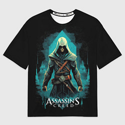 Футболка оверсайз женская Assassins creed темный стиль, цвет: 3D-принт