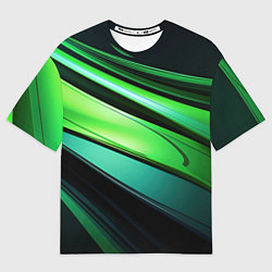 Женская футболка оверсайз Абстрактные геометрические плавные линии минимализ