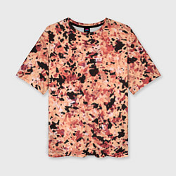 Футболка оверсайз женская Абстракция персиковый пятнистый, цвет: 3D-принт