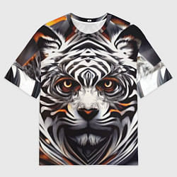 Футболка оверсайз женская Абстракция: тигр, цвет: 3D-принт