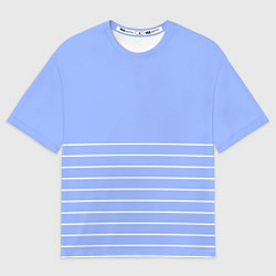 Женская футболка оверсайз Светлый сиреневый с белыми полосами