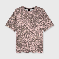 Женская футболка оверсайз Светло-розовый текстура камень