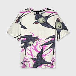 Женская футболка оверсайз Migratory birds
