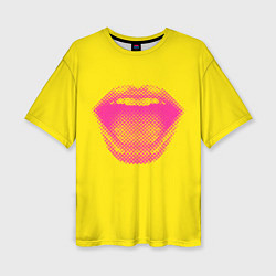 Футболка оверсайз женская Абстрактные ретро губы, цвет: 3D-принт