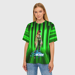 Футболка оверсайз женская Stellar Blade green Eve, цвет: 3D-принт — фото 2