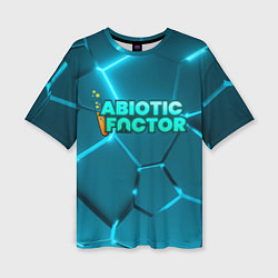 Женская футболка оверсайз Abiotic Factor logo neon