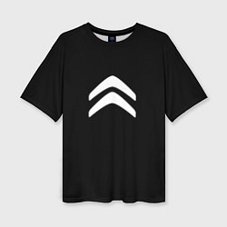 Футболка оверсайз женская Citroen white logo, цвет: 3D-принт