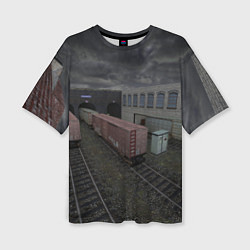 Женская футболка оверсайз Counter Strike 1 6 de train