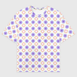 Женская футболка оверсайз Красивый узор цветочки