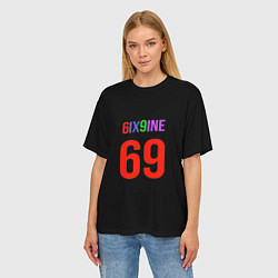 Футболка оверсайз женская 6ix9ine logo, цвет: 3D-принт — фото 2