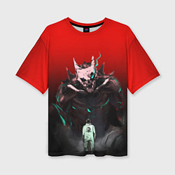 Женская футболка оверсайз Кайдзю - Хибино