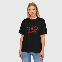 Футболка оверсайз женская Audi red logo, цвет: 3D-принт — фото 2
