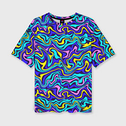 Женская футболка оверсайз Psychedelic multicolored pattern