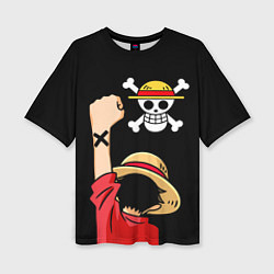 Футболка оверсайз женская One piece - Monkey D Luffy, цвет: 3D-принт