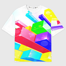 Футболка оверсайз женская Цветные столбы, цвет: 3D-принт