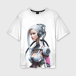 Футболка оверсайз женская Cyber warrior Barbie - ai art fantasy, цвет: 3D-принт