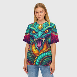 Футболка оверсайз женская Мифическая змея, цвет: 3D-принт — фото 2