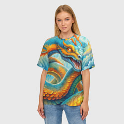 Футболка оверсайз женская Большая мифологическая змея, цвет: 3D-принт — фото 2