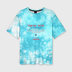 Футболка оверсайз женская Tokyo: tie-dye azure, цвет: 3D-принт