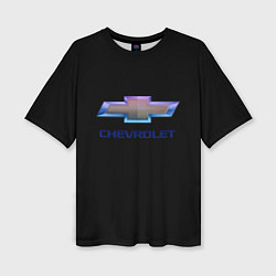 Футболка оверсайз женская Chevrolet logo neon, цвет: 3D-принт