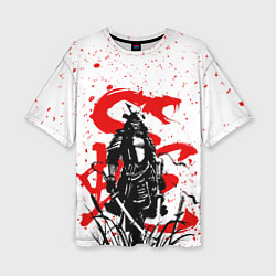 Женская футболка оверсайз Бой самурая