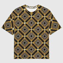 Женская футболка оверсайз Греческий орнамент меандр