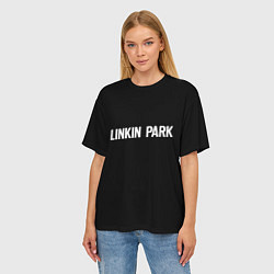 Футболка оверсайз женская Linkin park rock white, цвет: 3D-принт — фото 2