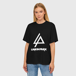 Футболка оверсайз женская Linkin park logo brend music, цвет: 3D-принт — фото 2