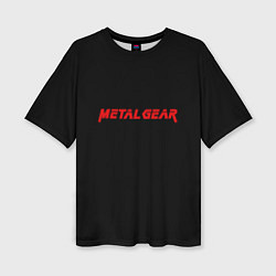 Женская футболка оверсайз Metal gear red logo