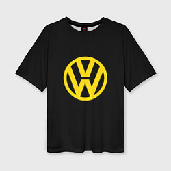 Женская футболка оверсайз Volkswagen logo yellow