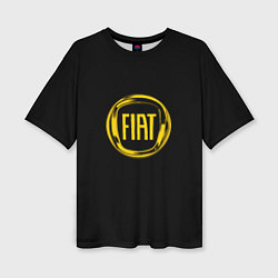 Женская футболка оверсайз FIAT logo yelow