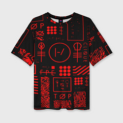 Женская футболка оверсайз Twenty one pilots pattern rock