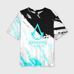 Женская футболка оверсайз Assassins Creed краски текстура
