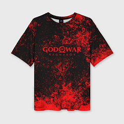 Женская футболка оверсайз God of war ragnar blood