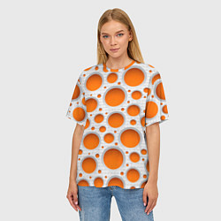 Футболка оверсайз женская Желтый пластиковый узор, цвет: 3D-принт — фото 2