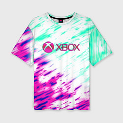 Женская футболка оверсайз Xbox краски текстура игры