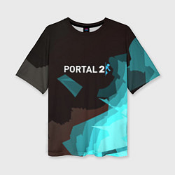 Женская футболка оверсайз Portal abstraction game valve