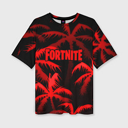 Женская футболка оверсайз Fortnite tropic red