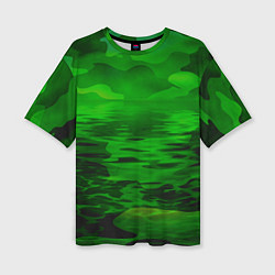 Женская футболка оверсайз Камуфляж с водой