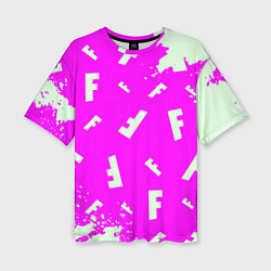 Футболка оверсайз женская Fortnite pattern pink, цвет: 3D-принт